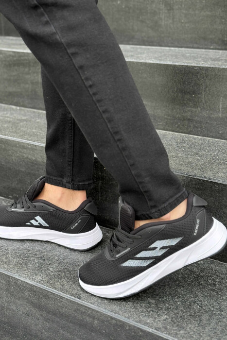 SIMPLE PLATFORM LACING MEN SNEAKERS BLACK-WHITE/ZEBA - 4