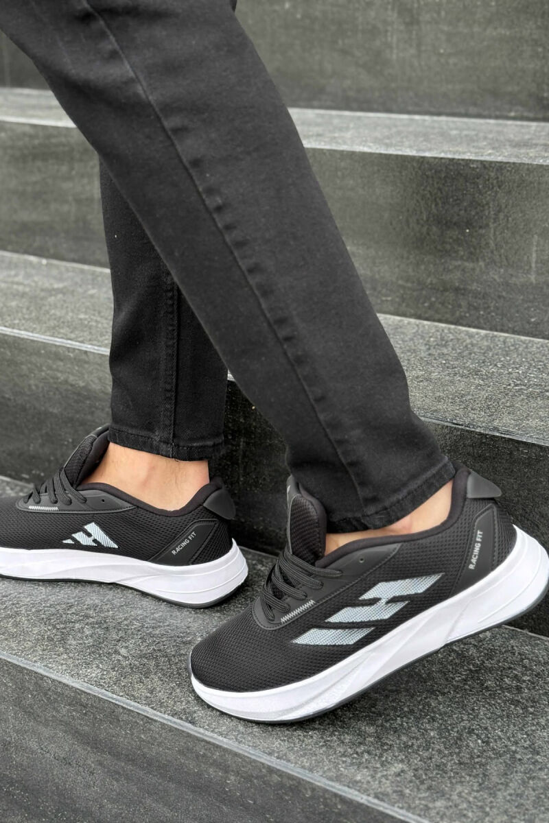 SIMPLE PLATFORM LACING MEN SNEAKERS BLACK-WHITE/ZEBA - 4