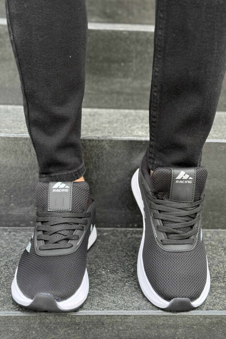 SIMPLE PLATFORM LACING MEN SNEAKERS BLACK-WHITE/ZEBA - 5