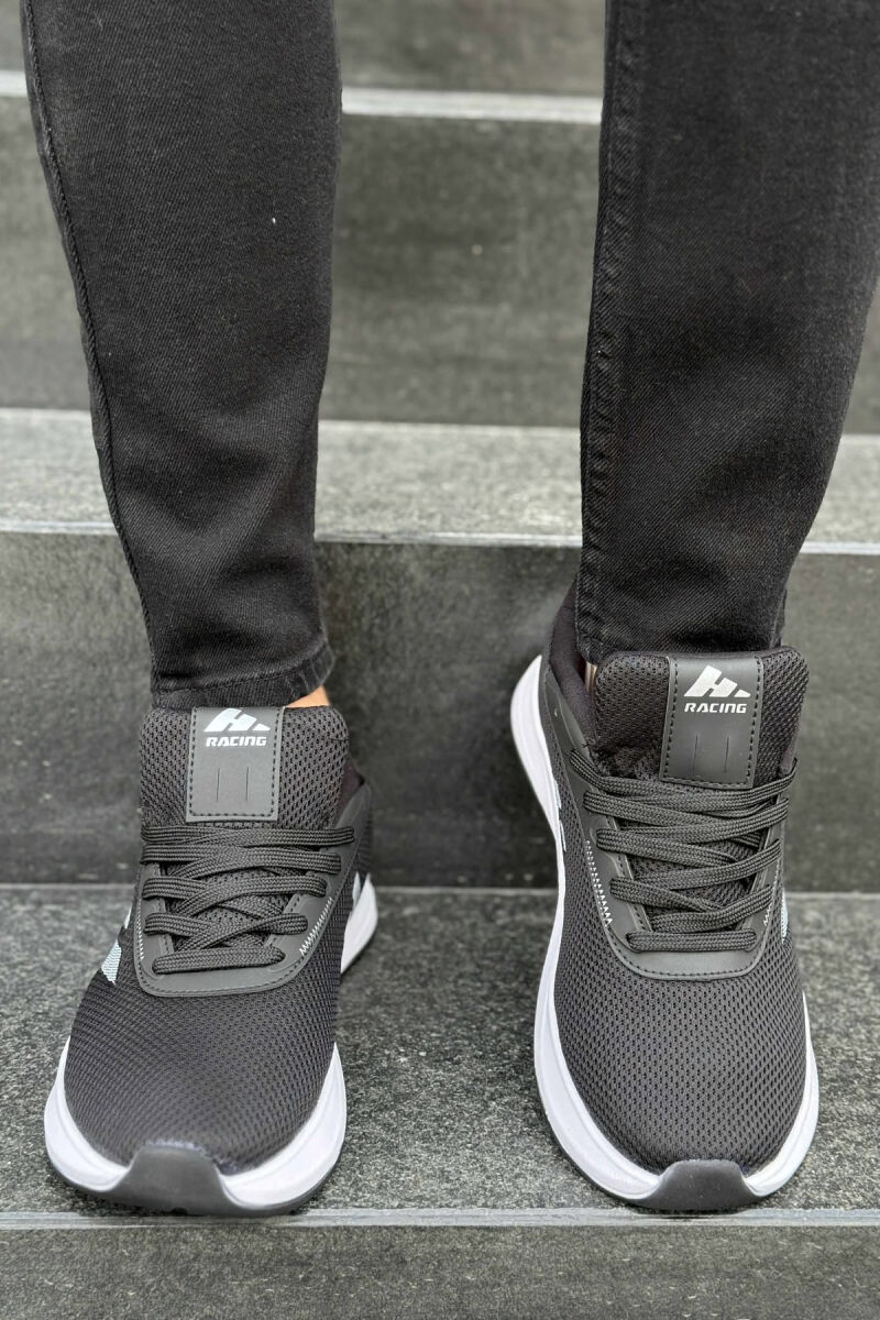 SIMPLE PLATFORM LACING MEN SNEAKERS BLACK-WHITE/ZEBA - 5