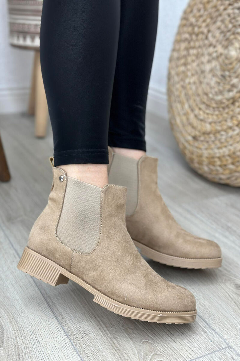 SIMPLE PLATFORM WOMAN ANKLE BOOTS BEIGE/BEZHE - 1