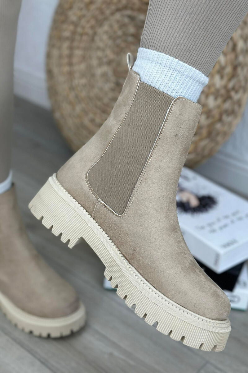 SIMPLE PLATFORM WOMAN ANKLE BOOTS BEIGE/BEZHE - 2