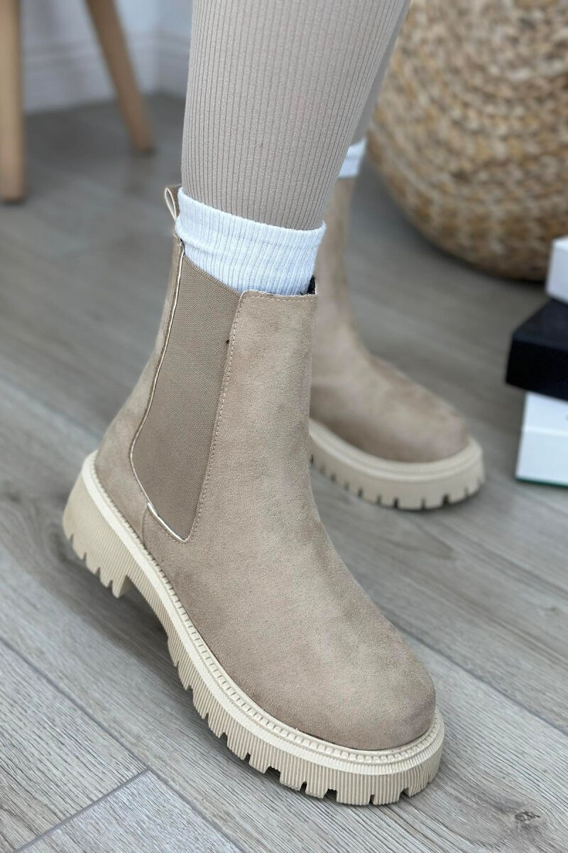 SIMPLE PLATFORM WOMAN ANKLE BOOTS BEIGE/BEZHE - 3