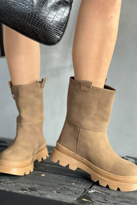 SIMPLE PLATFORM WOMAN ANKLE BOOTS BROWN/KAFE 