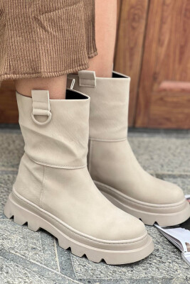 SIMPLE PLATFORM WOMAN ANKLE BOOTS CREAM/KREM 