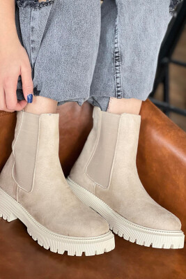 SIMPLE PLATFORM WOMAN ANKLE BOOTS CREAM/KREM 