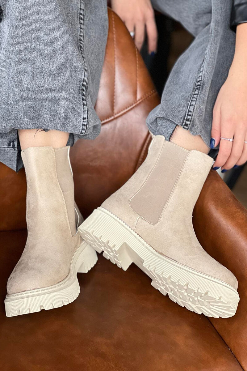 SIMPLE PLATFORM WOMAN ANKLE BOOTS CREAM/KREM - 2