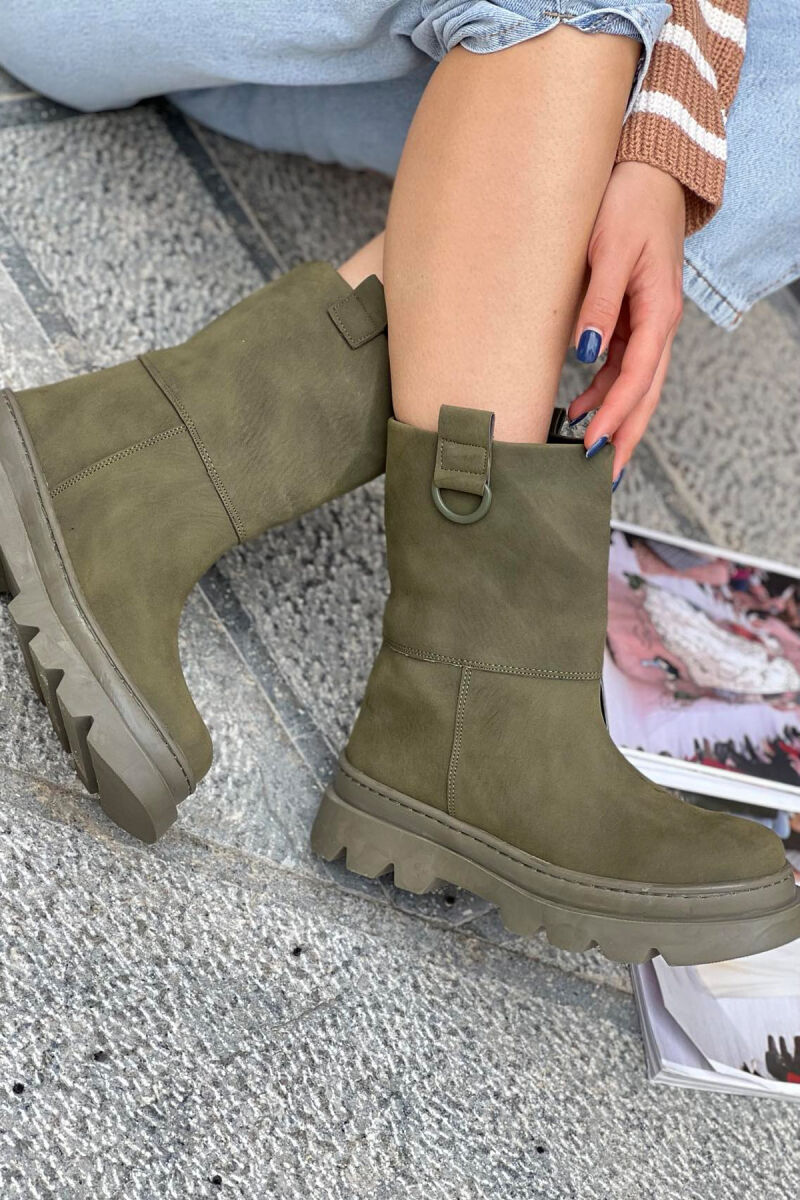 SIMPLE PLATFORM WOMAN ANKLE BOOTS GREEN/JESHILE - 1