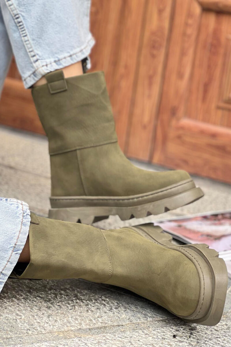 SIMPLE PLATFORM WOMAN ANKLE BOOTS GREEN/JESHILE - 3