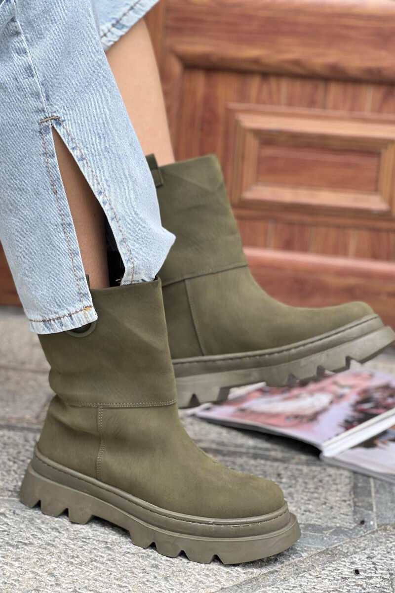 SIMPLE PLATFORM WOMAN ANKLE BOOTS GREEN/JESHILE - 4