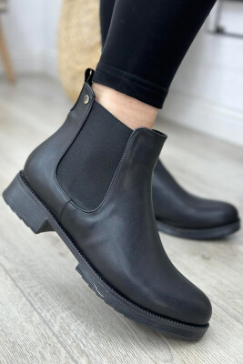 SIMPLE PLATFORM WOMAN ANKLE BOOTS LEATHER BLACK/ZEZE LEKURE 