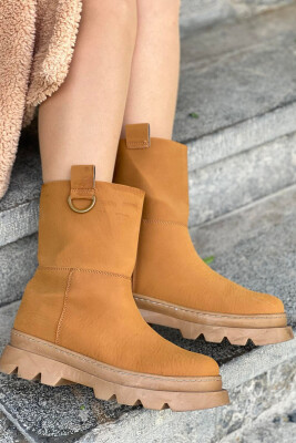 SIMPLE PLATFORM WOMAN ANKLE BOOTS LIGHT BROWN/KAZB 