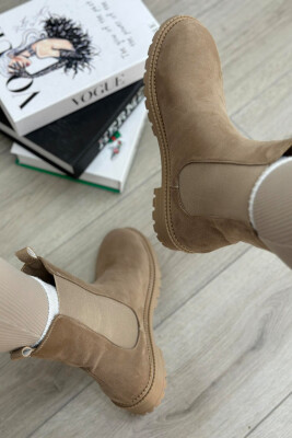 SIMPLE PLATFORM WOMAN CREW BOOTS BEIGE/BEZHE 