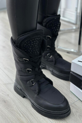 SIMPLE PLATFORM ZIPPER WOMAN CREW BOOTS BLACK/ E ZEZE 