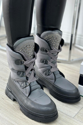 SIMPLE PLATFORM ZIPPER WOMAN CREW BOOTS GREY/GRI 