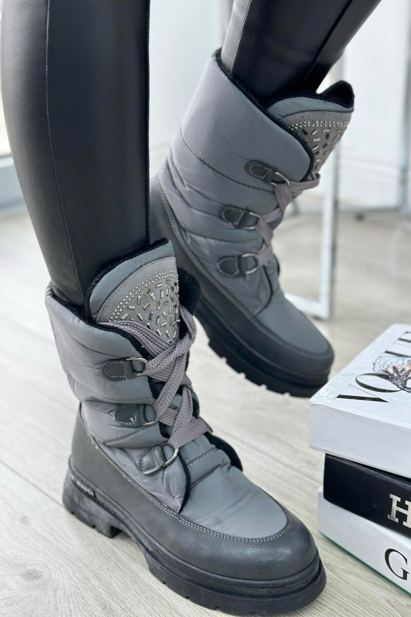 SIMPLE PLATFORM ZIPPER WOMAN CREW BOOTS GREY/GRI - 5