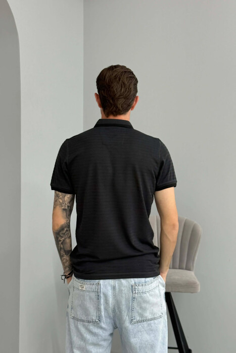 SIMPLE POLO NECK MEN T-SHIRT DARK GREY/GEE - 2
