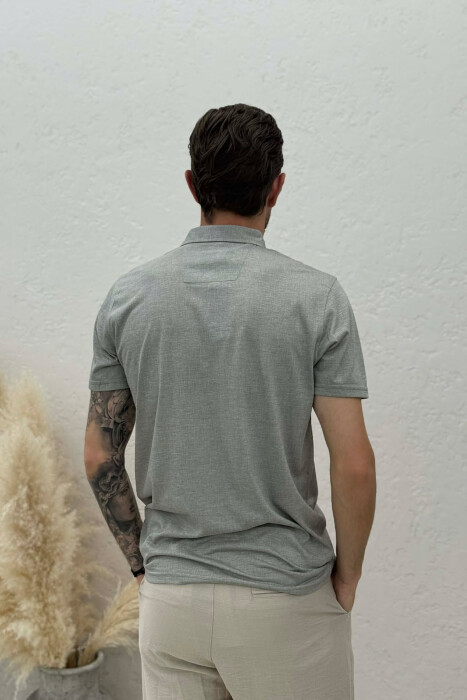 SIMPLE POLO NECK MEN T-SHIRT GREY/GRI - 2
