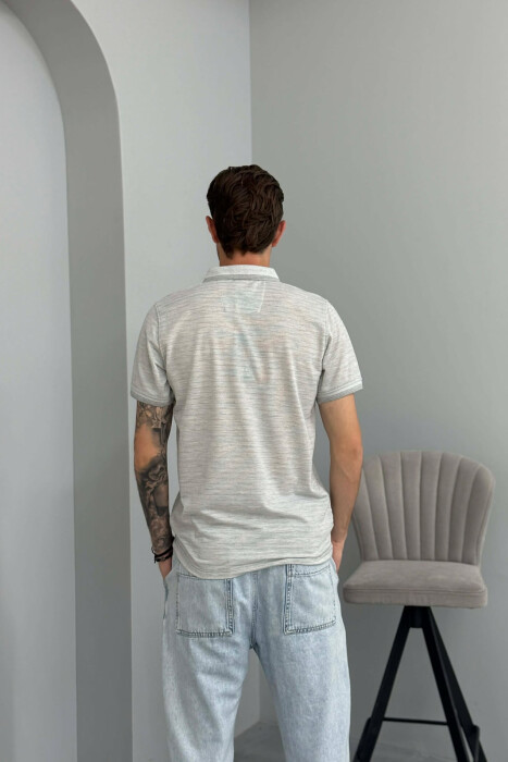 SIMPLE POLO NECK MEN T-SHIRT GREY/GRI - 5