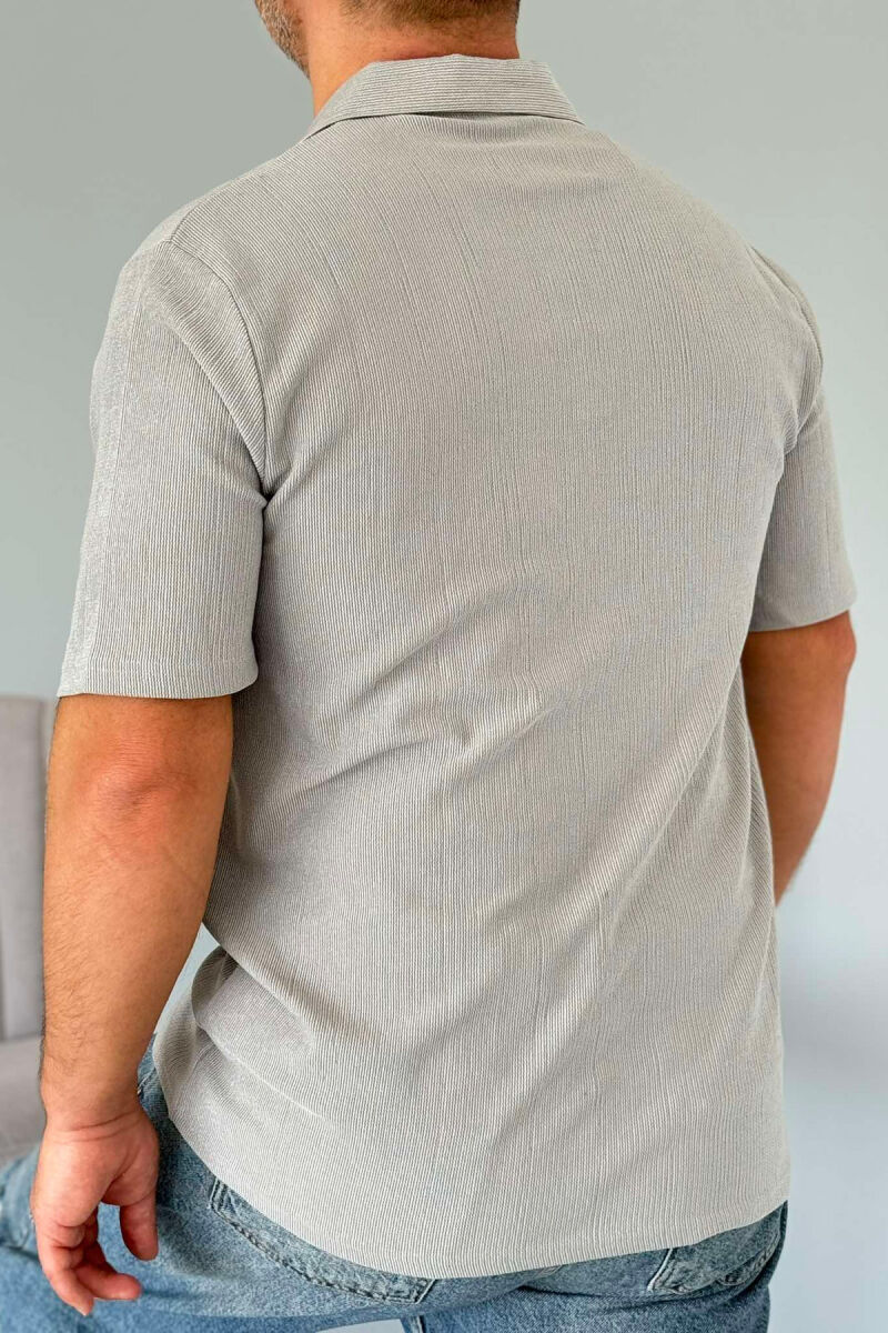 SIMPLE POLO NECK MEN T-SHIRT GREY/GRI - 2