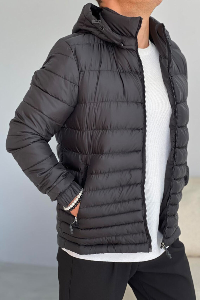 SIMPLE MEN PUFFER JACKET BLACK/ E ZEZE - 5