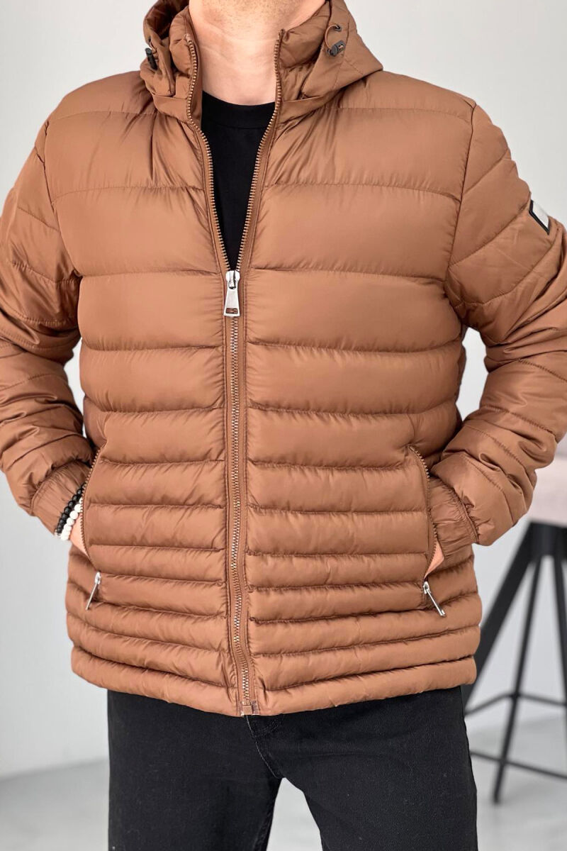 SIMPLE MEN PUFFER JACKET BROWN/KAFE - 1