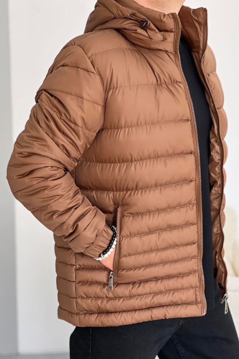 SIMPLE MEN PUFFER JACKET BROWN/KAFE - 3