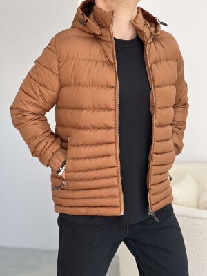 SIMPLE MEN PUFFER JACKET DARK BROWN/KAE 