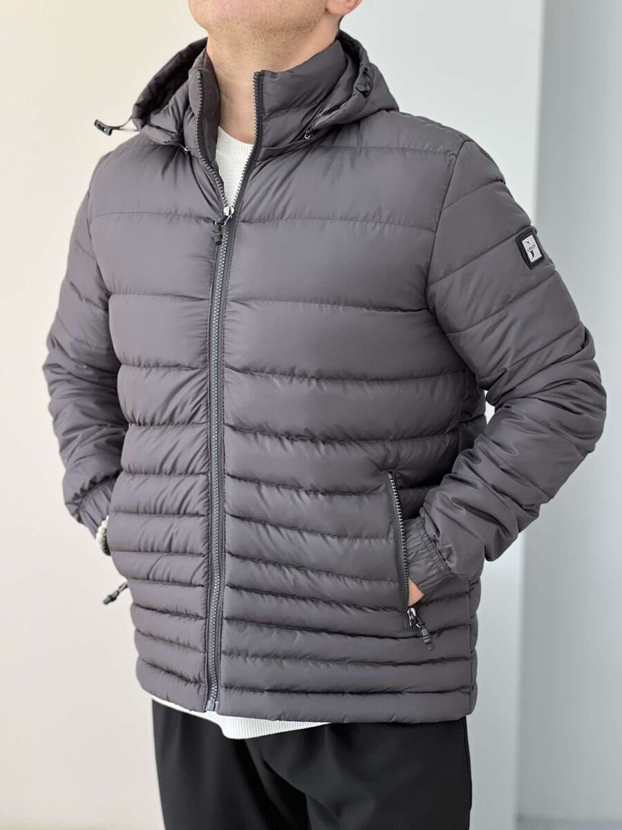 SIMPLE MEN PUFFER JACKET DARK GREY/GEE - 1