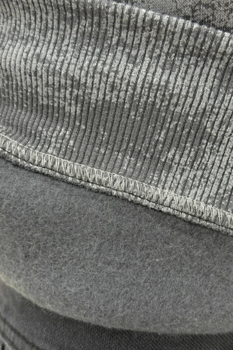 SIMPLE ROUND NECK FLUFFY MEN SWEATSHIRT BLACK/ E ZEZE - 4