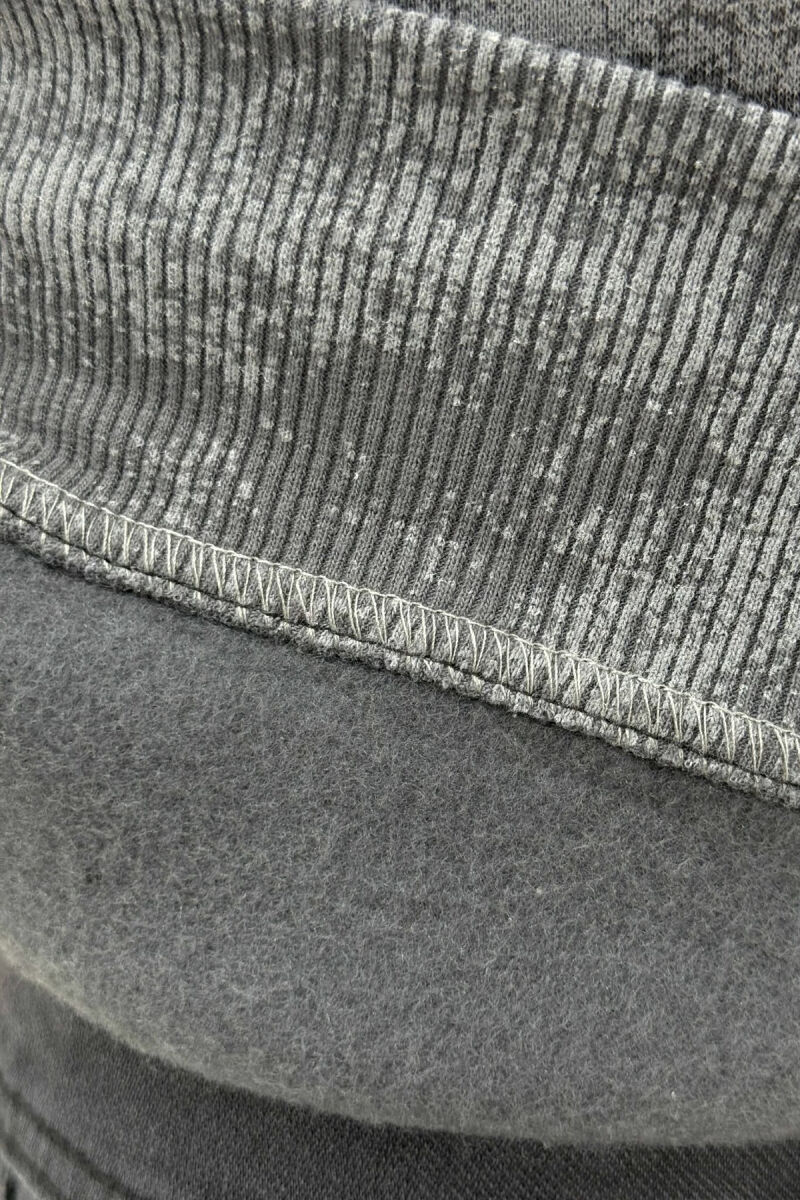 SIMPLE ROUND NECK FLUFFY MEN SWEATSHIRT BLACK/ E ZEZE - 4