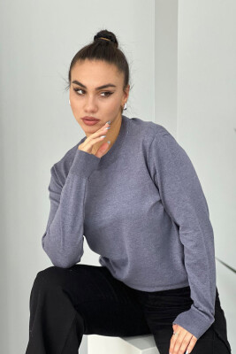 SIMPLE ROUND NECK WOMEN SWEATER GREY/GRI 