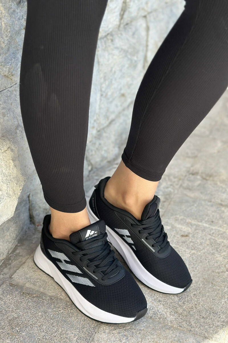 SIMPLE RUNNING PLATFORM WOMEN SNEAKERS BLACK-WHITE/ZEBA - 1
