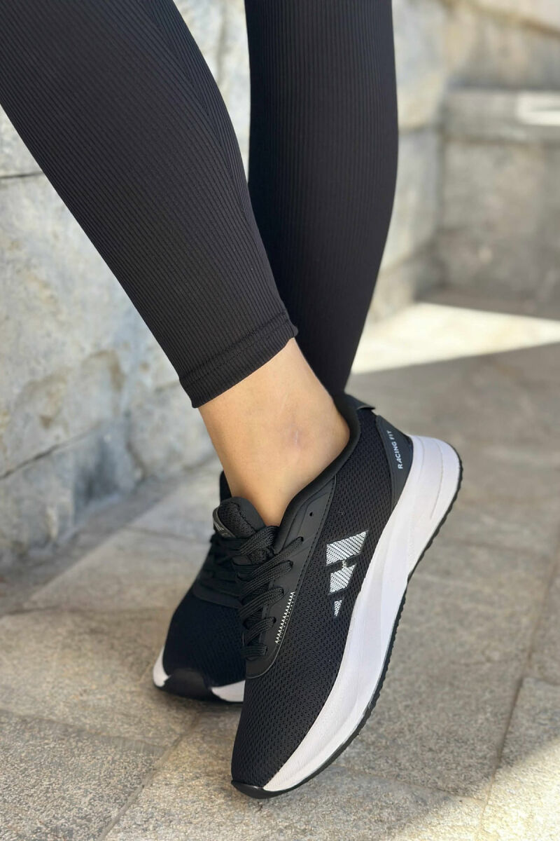 SIMPLE RUNNING PLATFORM WOMEN SNEAKERS BLACK-WHITE/ZEBA - 4