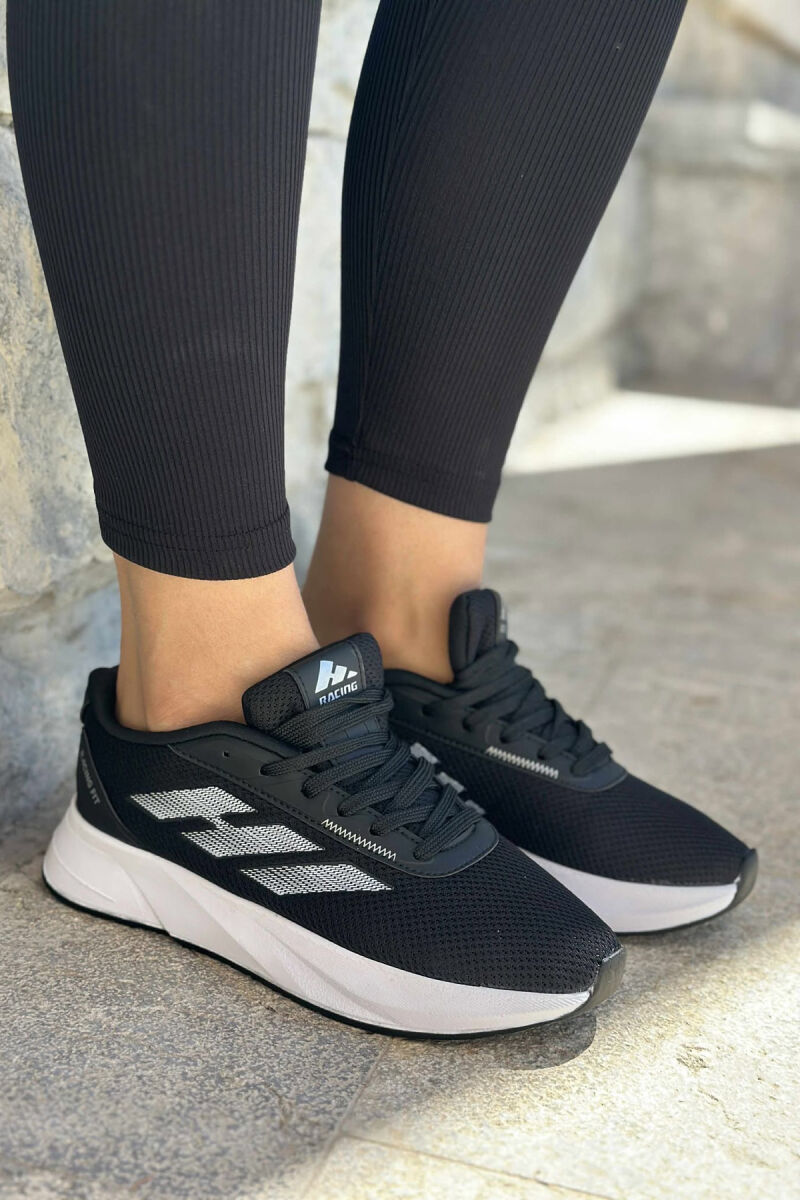 SIMPLE RUNNING PLATFORM WOMEN SNEAKERS BLACK-WHITE/ZEBA - 6
