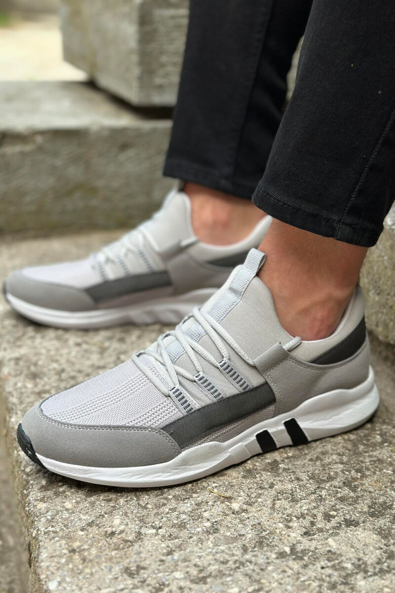 SIMPLE RUNNING TRAINERS MEN SNEAKERS GREY-WHITE/GRBA - 2