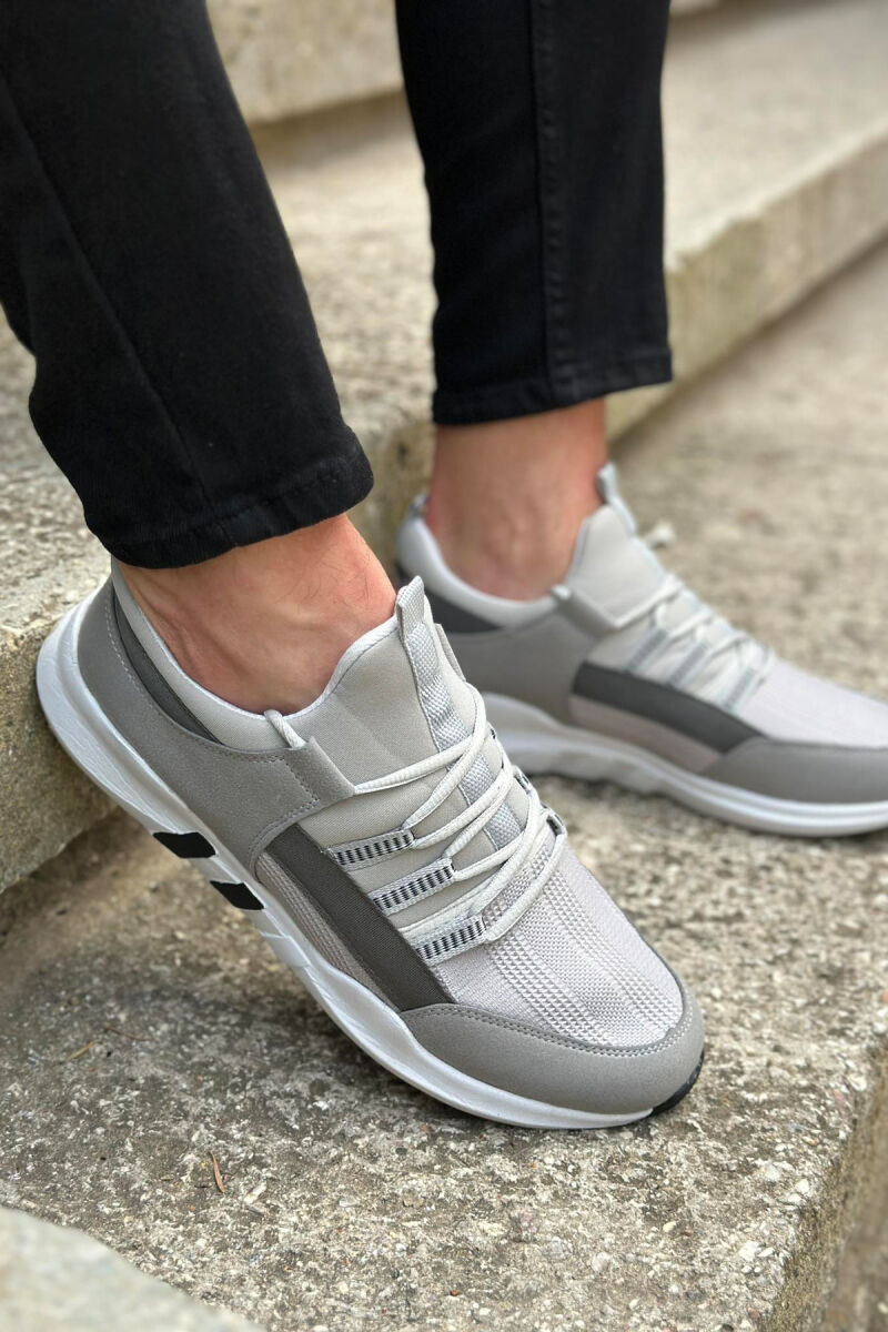 SIMPLE RUNNING TRAINERS MEN SNEAKERS GREY-WHITE/GRBA - 3