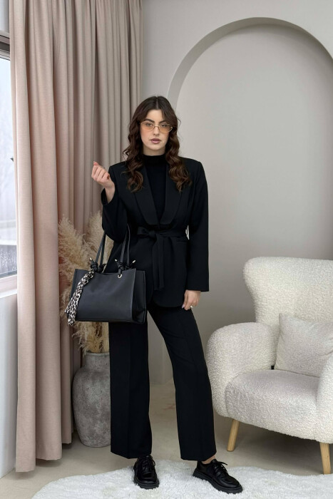 SIMPLE SCARF DETAIL WOMEN BAG BLACK/ E ZEZE - 3