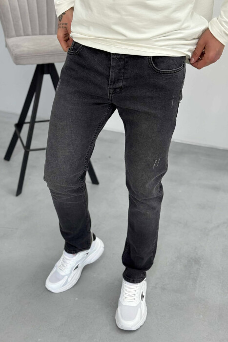 SIMPLE SCRATCHES MEN JEANS DARK GREY/GEE - 2