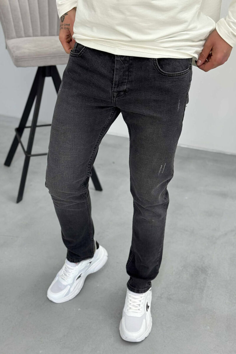 SIMPLE SCRATCHES MEN JEANS DARK GREY/GEE - 2