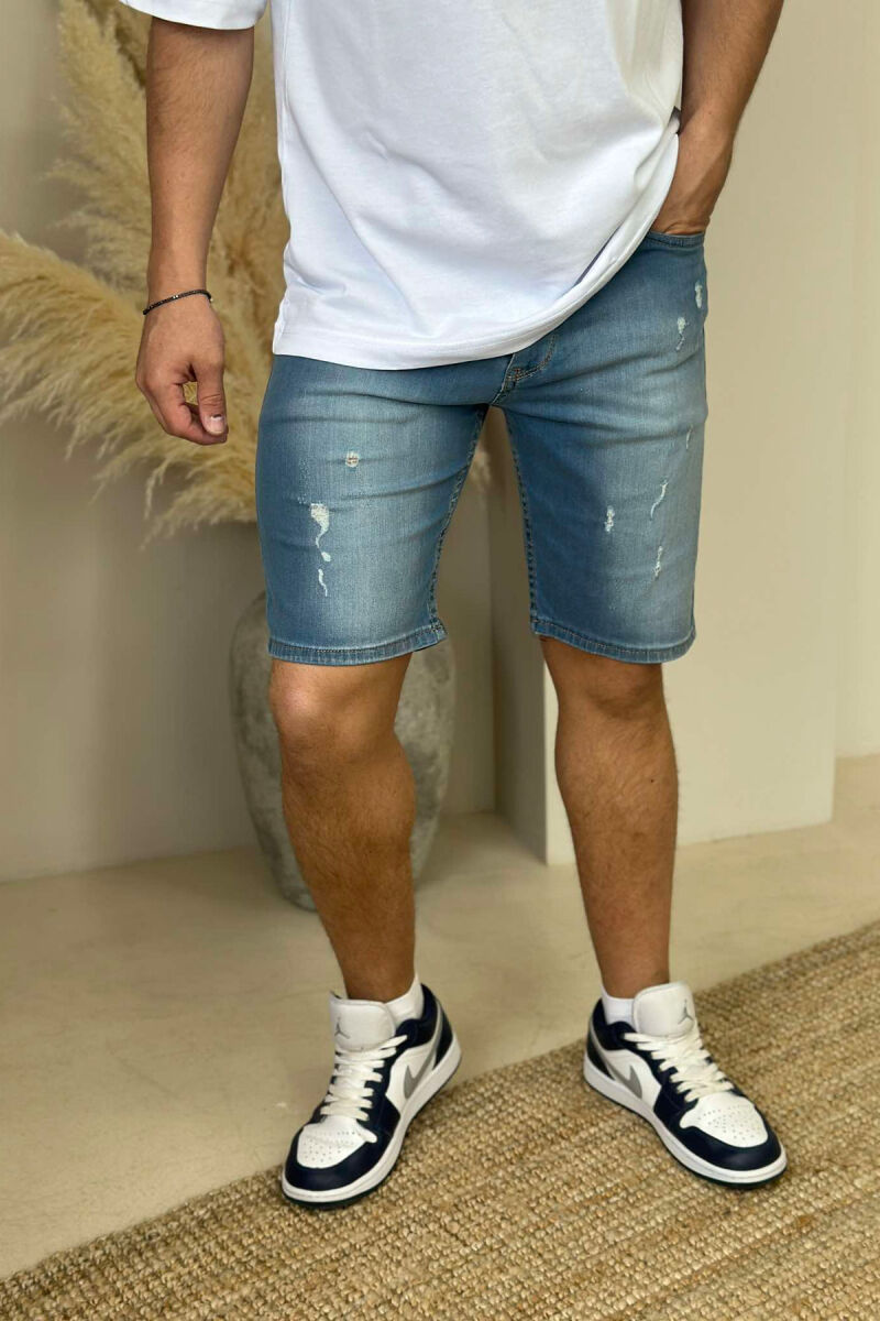 SIMPLE SCRATCHES MEN SHORT PANTS BLUE/BLU - 1