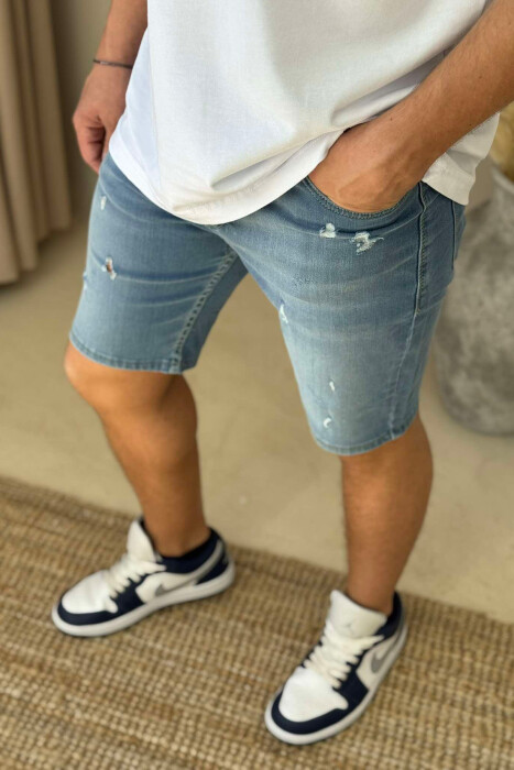 SIMPLE SCRATCHES MEN SHORT PANTS BLUE/BLU - 1