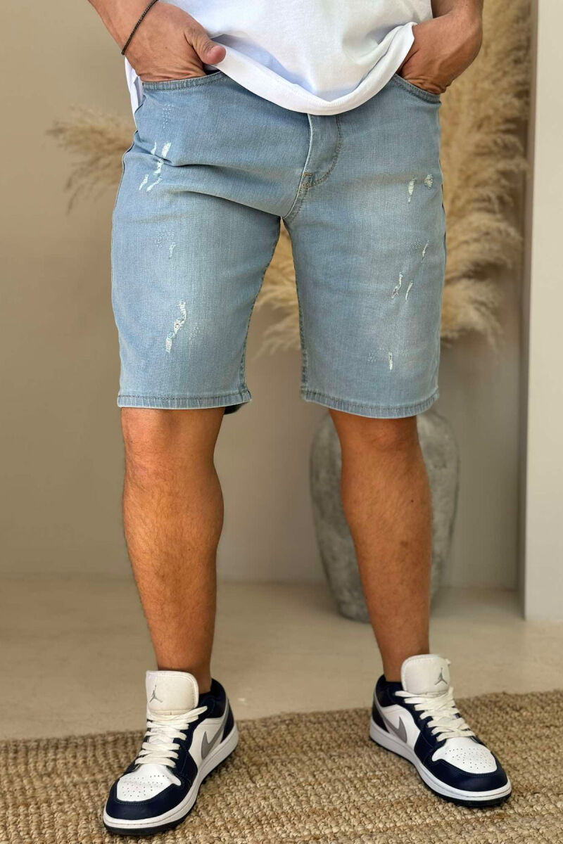 SIMPLE SCRATCHES MEN SHORT PANTS LIGHTBLUE/BZ - 1