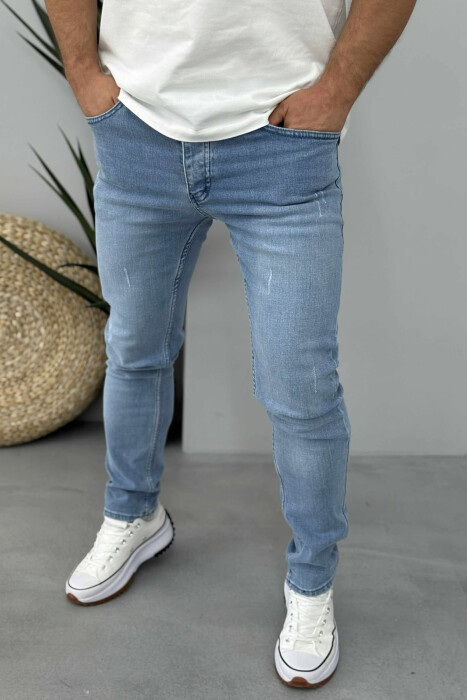 SIMPLE SCRATCHES SLIM FIT MEN JEANS LIGHTBLUE/BZ - 2