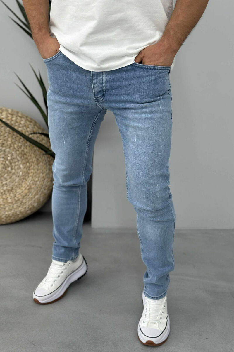 SIMPLE SCRATCHES SLIM FIT MEN JEANS LIGHTBLUE/BZ - 2