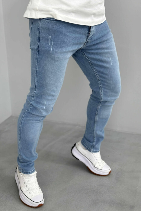 SIMPLE SCRATCHES SLIM FIT MEN JEANS LIGHTBLUE/BZ - 4