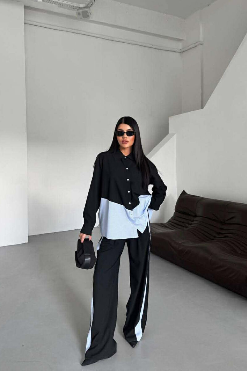 SIMPLE SHIRT+TROUSERS WOMEN SET BLACK/ E ZEZE - 1