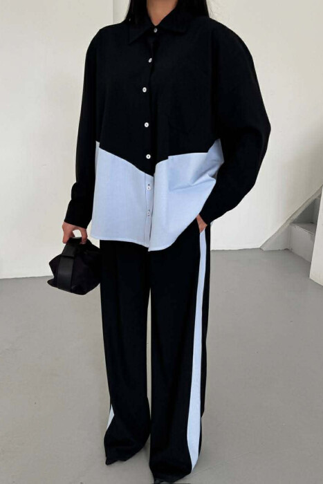 SIMPLE SHIRT+TROUSERS WOMEN SET BLACK/ E ZEZE - 4