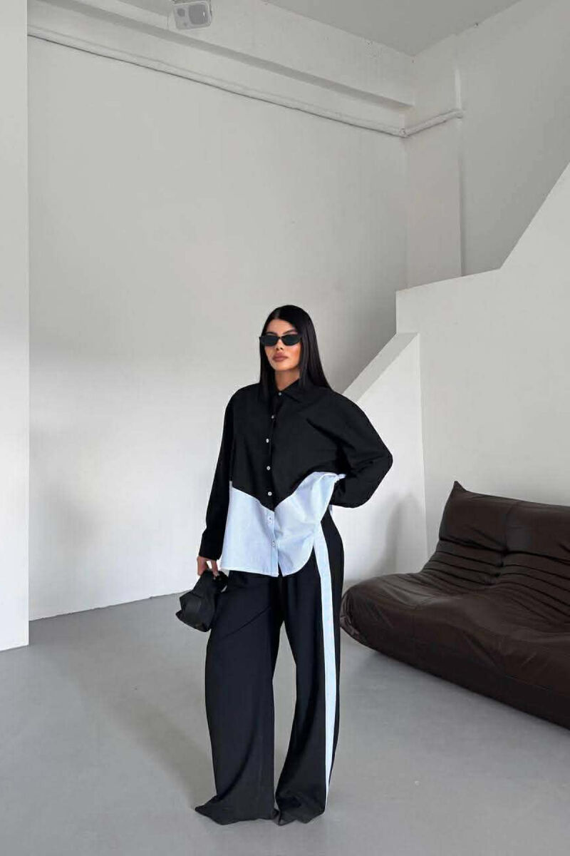 SIMPLE SHIRT+TROUSERS WOMEN SET BLACK/ E ZEZE - 5