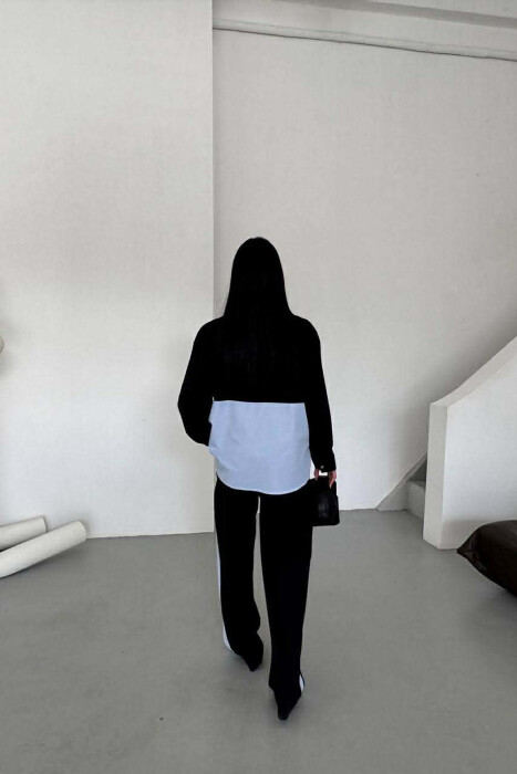 SIMPLE SHIRT+TROUSERS WOMEN SET BLACK/ E ZEZE - 6